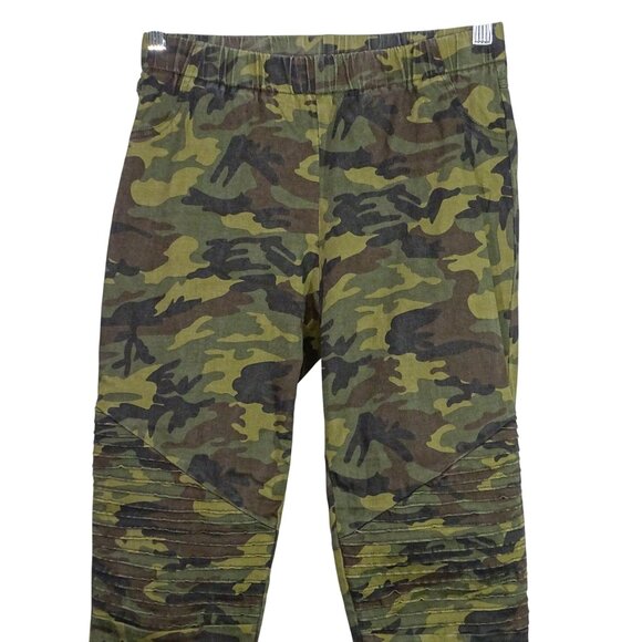 Mittoshop Camo Skinny Pants Leggings Women Size S Zippered Ankle Elastic Waist - Picture 4 of 12
